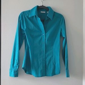 Teal button down
